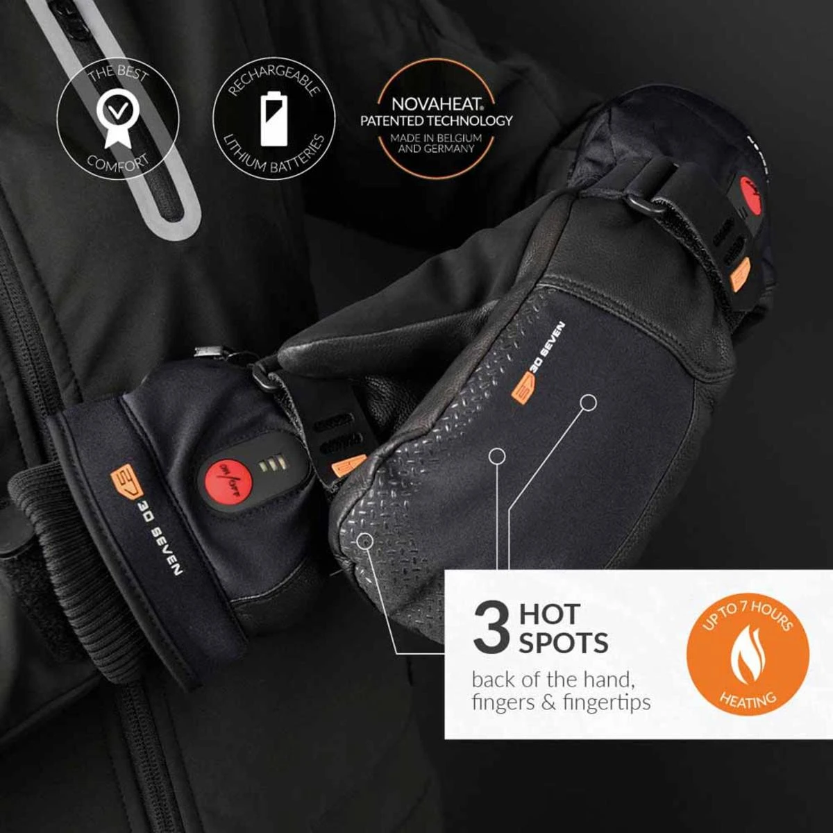 30seven Heated Extra Warm Waterproof Mittens 5 30seven Heated Extra Warm Waterproof Mittens - Image 3