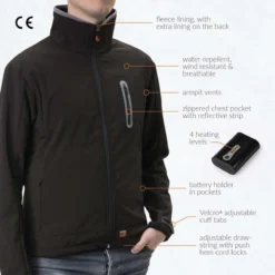 30seven Mens Heated Softshell Jacket Regular Fit -ThermaGear 30seven men s heated softshell jacket regular fit 111