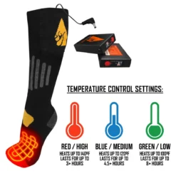 ActionHeat 3V Cotton Rechargeable Battery Heated Socks 1.0 -ThermaGear actionheat 3 7v rechargeable battery heated socks cotton 135
