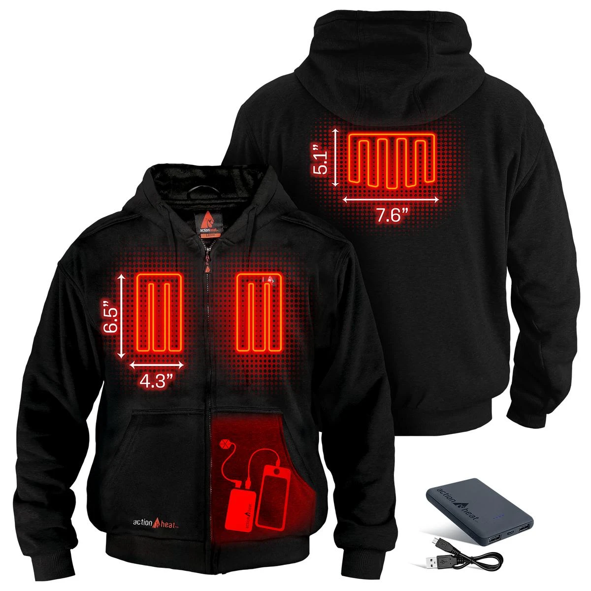 ActionHeat 5V Battery Heated Hoodie Sweatshirt 5 ActionHeat 5V Battery Heated Hoodie Sweatshirt - Image 3
