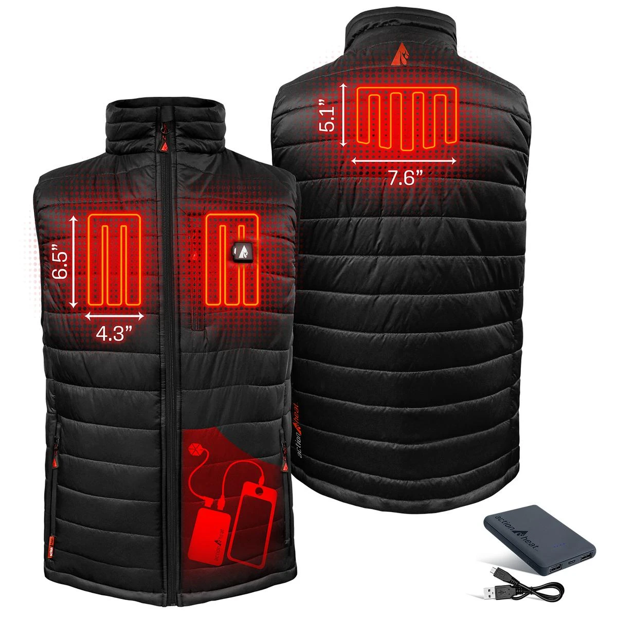 ActionHeat 5V Mens Insulated Puffer Battery Heated Vest 5 ActionHeat 5V Mens Insulated Puffer Battery Heated Vest - Image 3