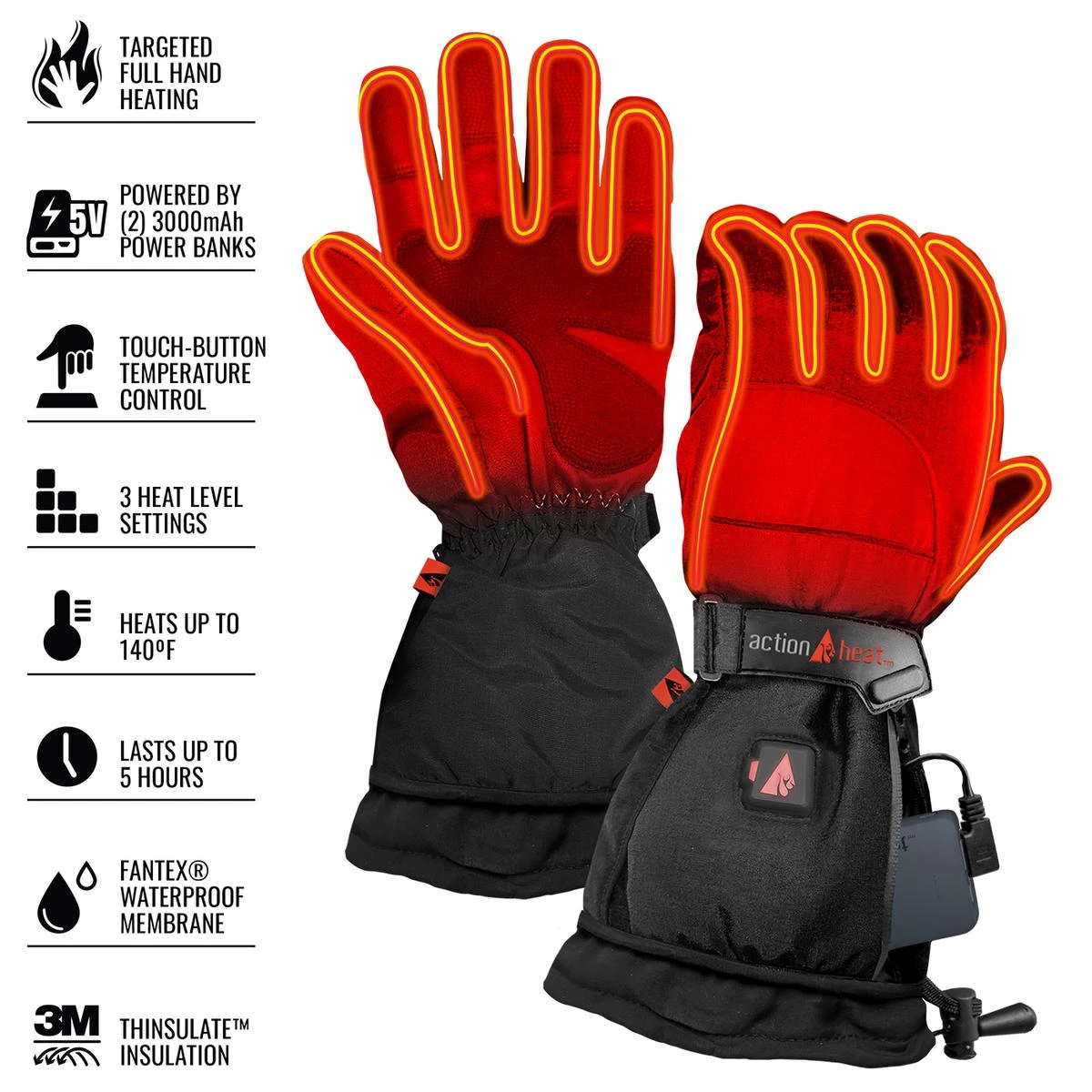 ActionHeat 5V Womens Battery Heated Snow Gloves 5 ActionHeat 5V Womens Battery Heated Snow Gloves - Image 3