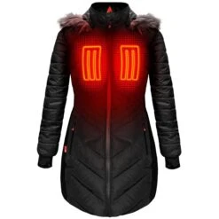 ActionHeat 5V Womens Heated Long Puffer Jacket W/ Hood
