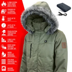 ActionHeat 5V Mens Battery Heated Parka Jacket 14 ActionHeat 5V Mens Battery Heated Parka Jacket -ThermaGear actionheat 5v men s battery heated parka jacket 9