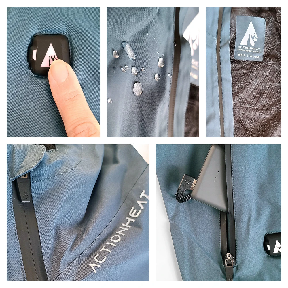 ActionHeat 5V Mens Battery Heated Rain Jacket 7 ActionHeat 5V Mens Battery Heated Rain Jacket - Image 5
