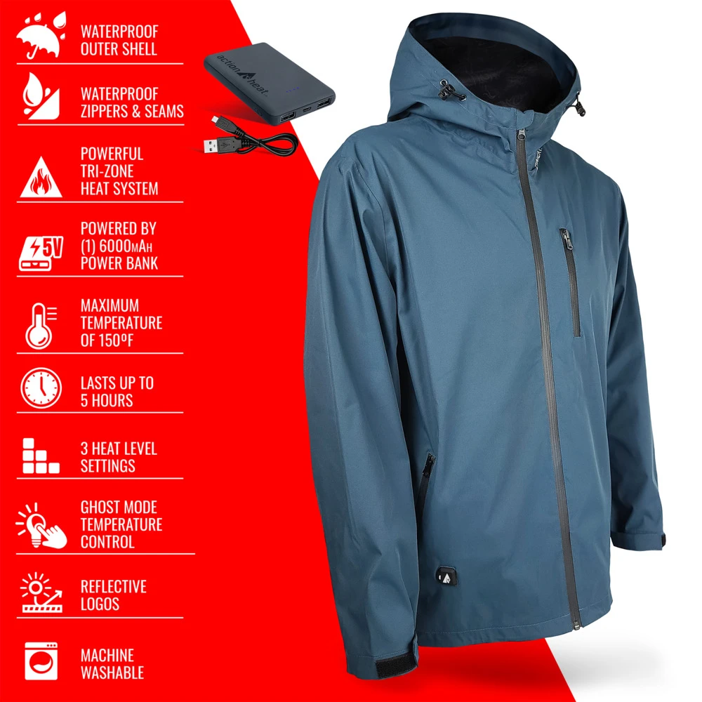 ActionHeat 5V Mens Battery Heated Rain Jacket 6 ActionHeat 5V Mens Battery Heated Rain Jacket - Image 4