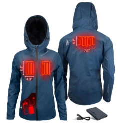 ActionHeat 5V Womens Battery Heated Rain Jacket -ThermaGear actionheat 5v women s battery heated rain jacket 8