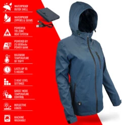 ActionHeat 5V Womens Battery Heated Rain Jacket -ThermaGear actionheat 5v women s battery heated rain jacket 9