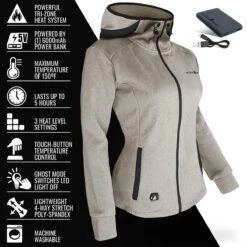 ActionHeat 5V Womens Slim Fit Battery Heated Hoodie -ThermaGear actionheat 5v women s slim fit battery heated hoodie 33