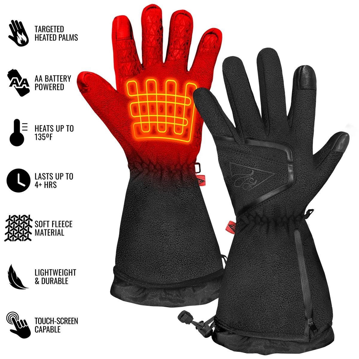 ActionHeat AA Womens Fleece Heated Gloves 2.0 5 ActionHeat AA Womens Fleece Heated Gloves 2.0 - Image 3