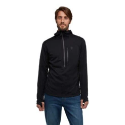 Black Diamond Mens Coefficient Quarter Zip Fleece Hoody -ThermaGear black diamond men s coefficient quarter zip fleece hoody 9