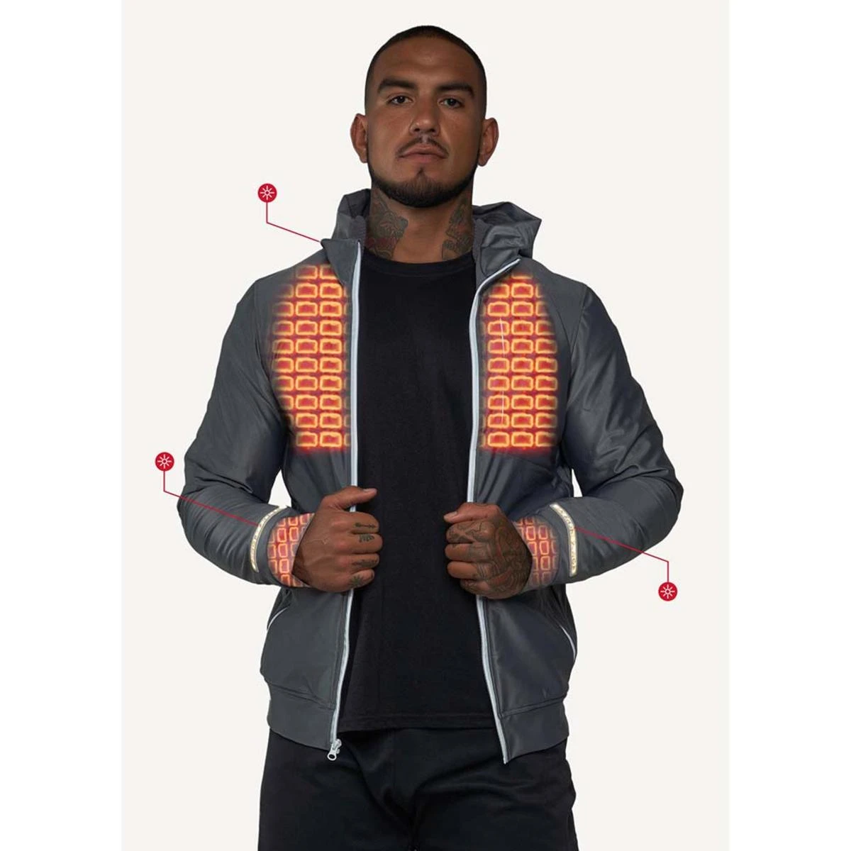 FNDN Heated LED Athletic Jacket With Built-In Heated Gloves 3 FNDN Heated LED Athletic Jacket With Built-In Heated Gloves