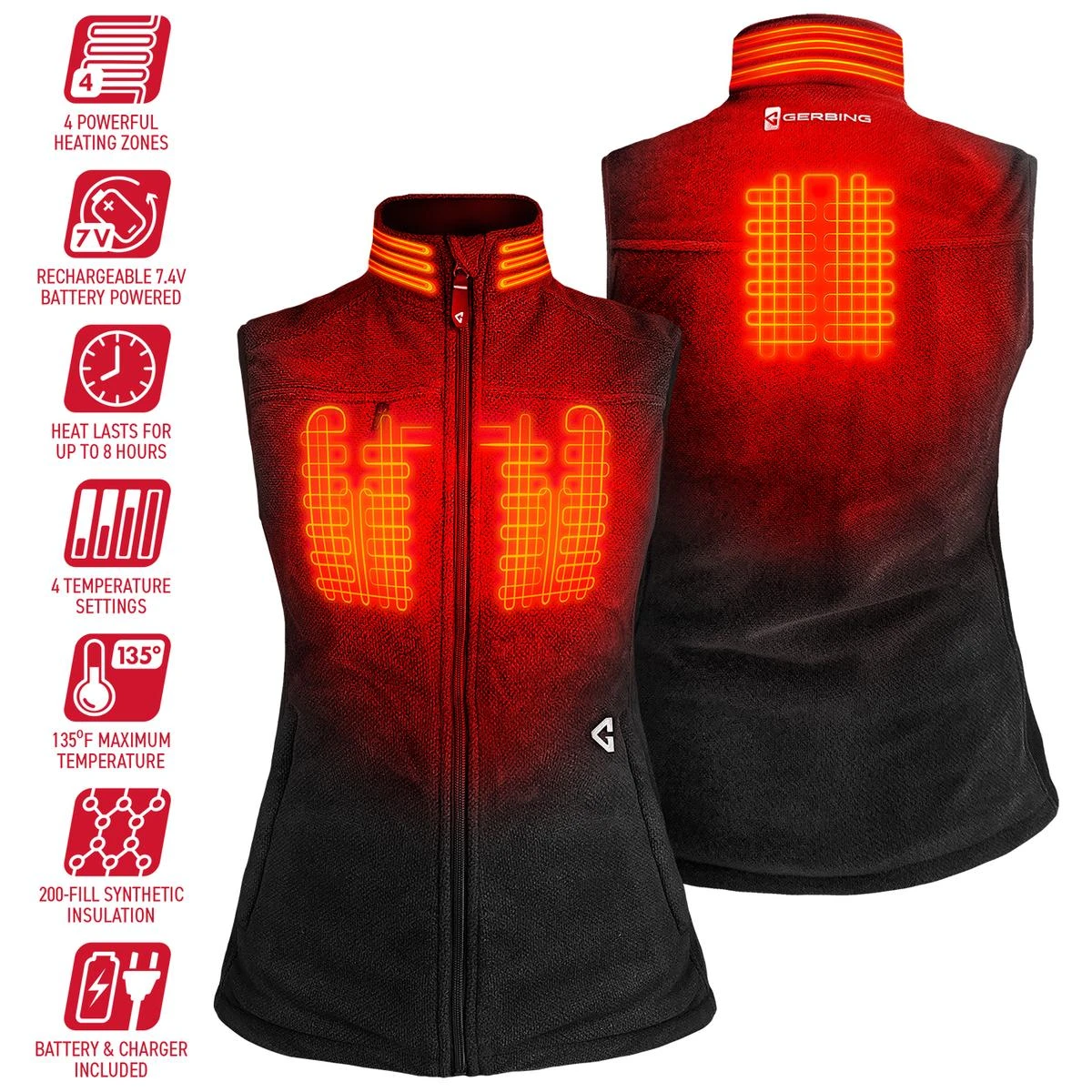 Gerbing 7V Womens Thermite Fleece Heated Vest 2.0 7 Gerbing 7V Womens Thermite Fleece Heated Vest 2.0 - Image 5