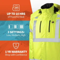 Gobi Heat Flash Heated Hi Vis Reflective Jacket -ThermaGear gobi heat flash heated hi vis reflective jacket 71