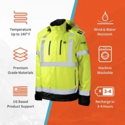 Gobi Heat Flash Heated Hi Vis Reflective Jacket -ThermaGear gobi heat flash heated hi vis reflective jacket 73