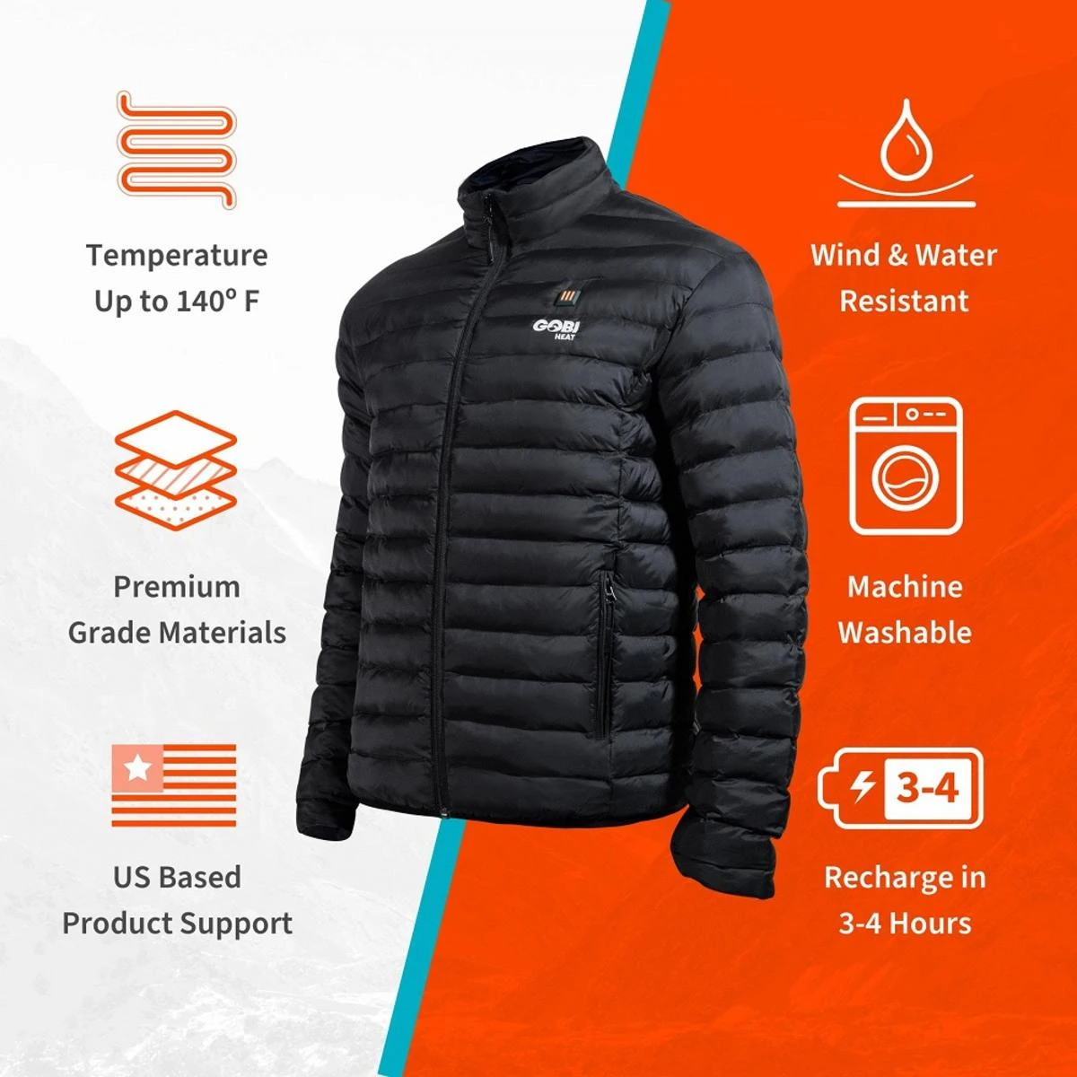 Gobi Heat Mens Wolf 3 Zone Heated Jacket 9 Gobi Heat Mens Wolf 3 Zone Heated Jacket - Image 7