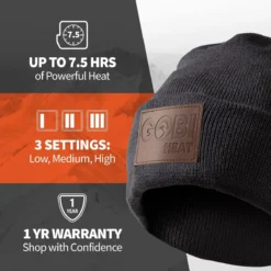 Gobi Heat Summit Mens 2 Zone Heated Beanie -ThermaGear gobi heat summit men s 2 zone heated beanie 135
