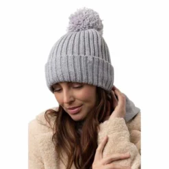 Heat Holders Womens Arden Ribbed Knit Roll Up Hat With Pom Pom -ThermaGear heat holders women s arden ribbed knit roll up hat with pom pom 10