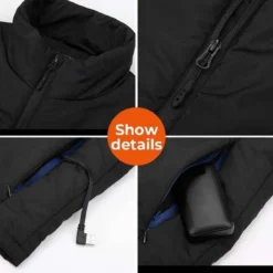 Kemimoto Mens Classs Dual Power Heated Vest -ThermaGear kemimoto men s classs dual power heated vest 110