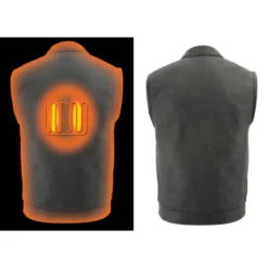 Milwaukee Leather 7.4V Mens Leather Club Style Vest With Heated And Cool Technology -ThermaGear milwaukee leather 7 4v men s leather club style vest with heated and cool technology 102