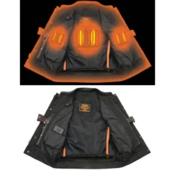 Milwaukee Leather 7.4V Mens Leather Club Style Vest With Heated And Cool Technology -ThermaGear milwaukee leather 7 4v men s leather club style vest with heated and cool technology 104