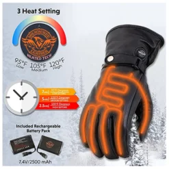 Milwaukee Leather Mens 7V Leather Heated Winter Gloves -ThermaGear milwaukee leather men s 7v leather heated winter gloves 11