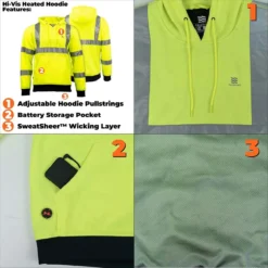 Mobile Warming 7.4V Mens HI-VIS Pullover Heated Hoodie 9 Mobile Warming 7.4V Mens HI-VIS Pullover Heated Hoodie -ThermaGear mobile warming 7 4v men s hi vis pullover heated hoodie 92