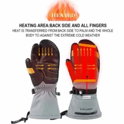 Mount Tec Explorer 5 Heated Performance 3 - Finger Ski Gloves -ThermaGear mount tec explorer 5 heated performance 3 finger ski gloves 12