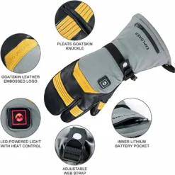 Mount Tec Explorer 5 Heated Performance 3 - Finger Ski Gloves -ThermaGear mount tec explorer 5 heated performance 3 finger ski gloves 14