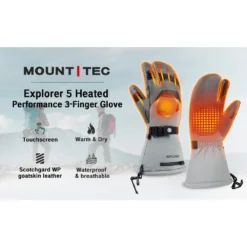 Mount Tec Explorer 5 Heated Performance 3 - Finger Ski Gloves -ThermaGear mount tec explorer 5 heated performance 3 finger ski gloves 20