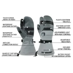 Mount Tec Explorer 5 Heated Performance 3 - Finger Ski Gloves -ThermaGear mount tec explorer 5 heated performance 3 finger ski gloves 8