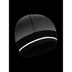 Nathan HyperNight Reflective Ponytail Beanie - Black/Geo Print -ThermaGear nathan hypernight reflective ponytail beanie black geo print 117