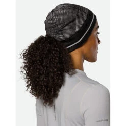 Nathan HyperNight Reflective Ponytail Beanie - Black/Geo Print -ThermaGear nathan hypernight reflective ponytail beanie black geo print 120