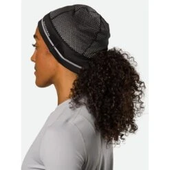 Nathan HyperNight Reflective Ponytail Beanie - Black/Geo Print -ThermaGear nathan hypernight reflective ponytail beanie black geo print 121