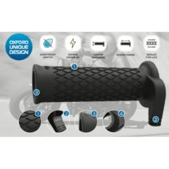 Oxford Heaterz Premium - Retro Heated Grips With Waterproof Connectors -ThermaGear oxford heaterz premium retro heated grips with waterproof connectors 160