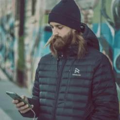 Ravean Mens Down Heated Jacket With 12V Battery Kit -ThermaGear ravean men s down heated jacket with 12v battery kit 113