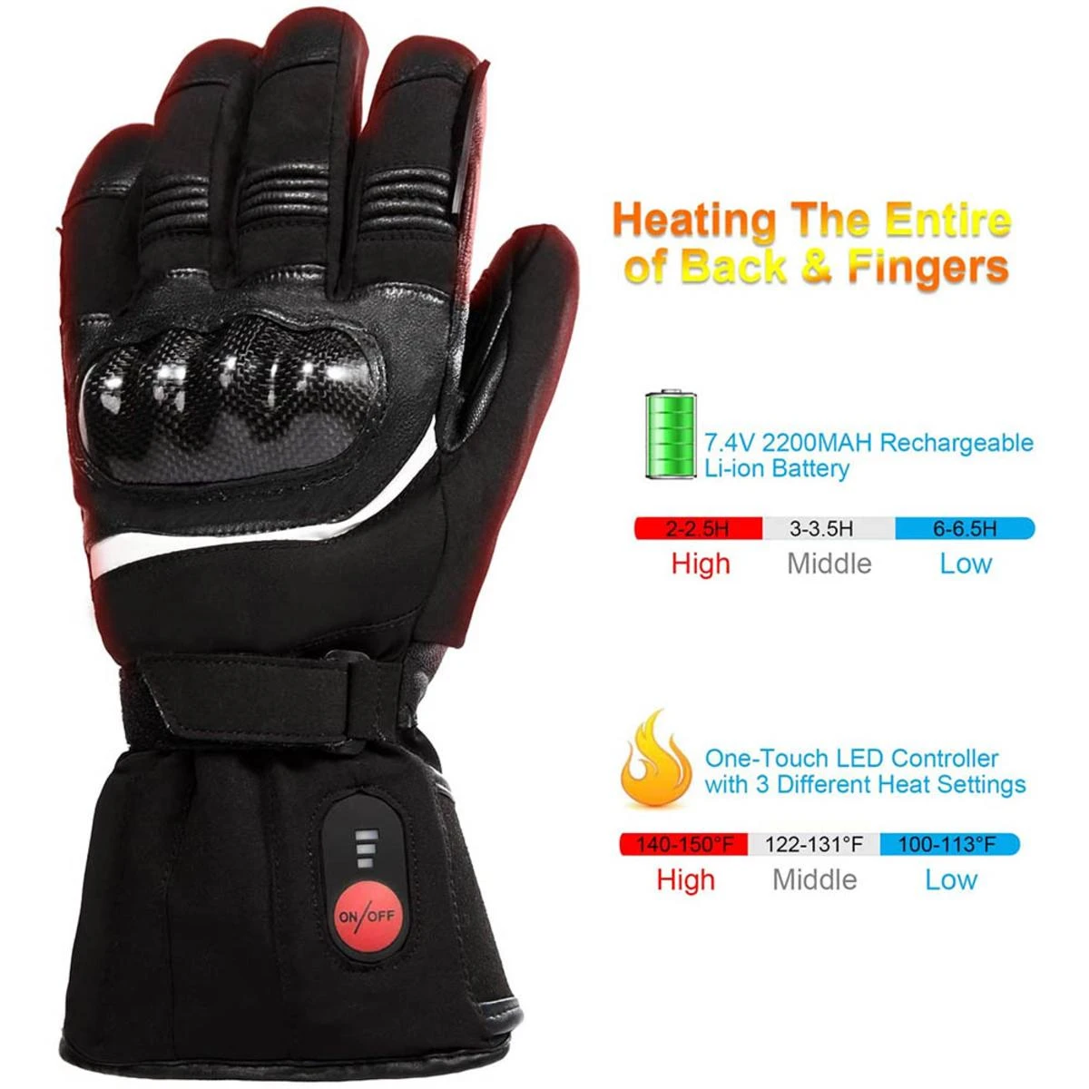 Savior Heat Unisex Electric Batteries Heated Gloves For Cycling, Motorcycle & Skiing 4 Savior Heat Unisex Electric Batteries Heated Gloves For Cycling, Motorcycle & Skiing - Image 2