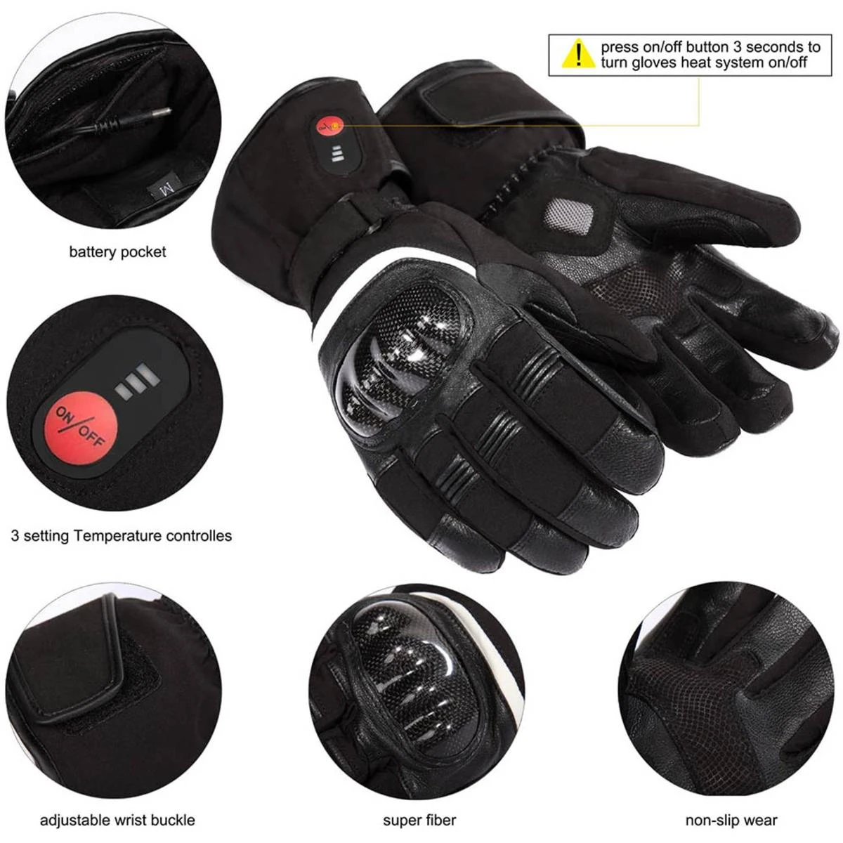 Savior Heat Unisex Electric Batteries Heated Gloves For Cycling, Motorcycle & Skiing 5 Savior Heat Unisex Electric Batteries Heated Gloves For Cycling, Motorcycle & Skiing - Image 3