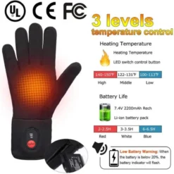 Sun Will Unisex Electric Rechargeable Battery Heated Hand Warmer Glove Liners -ThermaGear sun will unisex electric rechargeable battery heated hand warmer glove liners 141